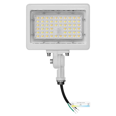 Nuwatt 15W White LED Flood Light 3000K/4000K/5000K 3CCT IP65 Outdoor Waterproof Lighting, Knuckle Mount NW-SFL-50W-3CT-KN-WH